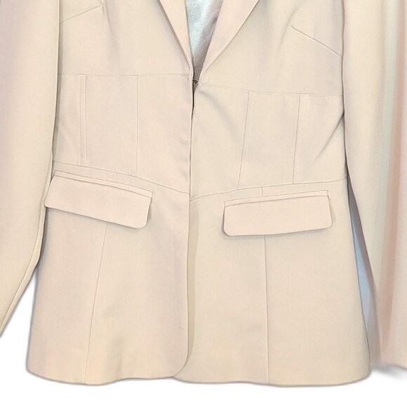 Club L London | “Unbeaten” Cream Plunge Corset Waist Blazer | Size 6 - Picture 8 of 16